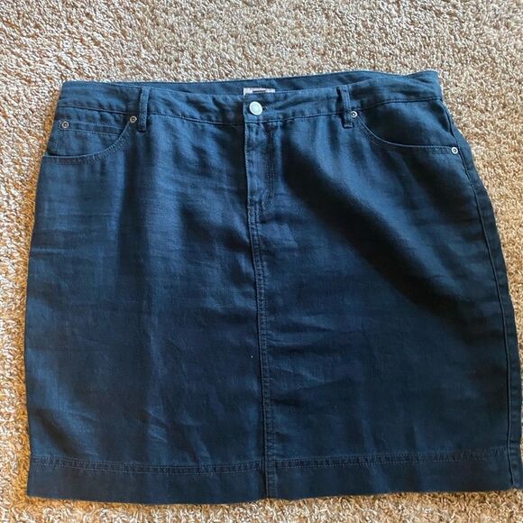 💼Dark Blue, Linen, Mini Skirt, J.Jill NWT - Picture 4 of 7
